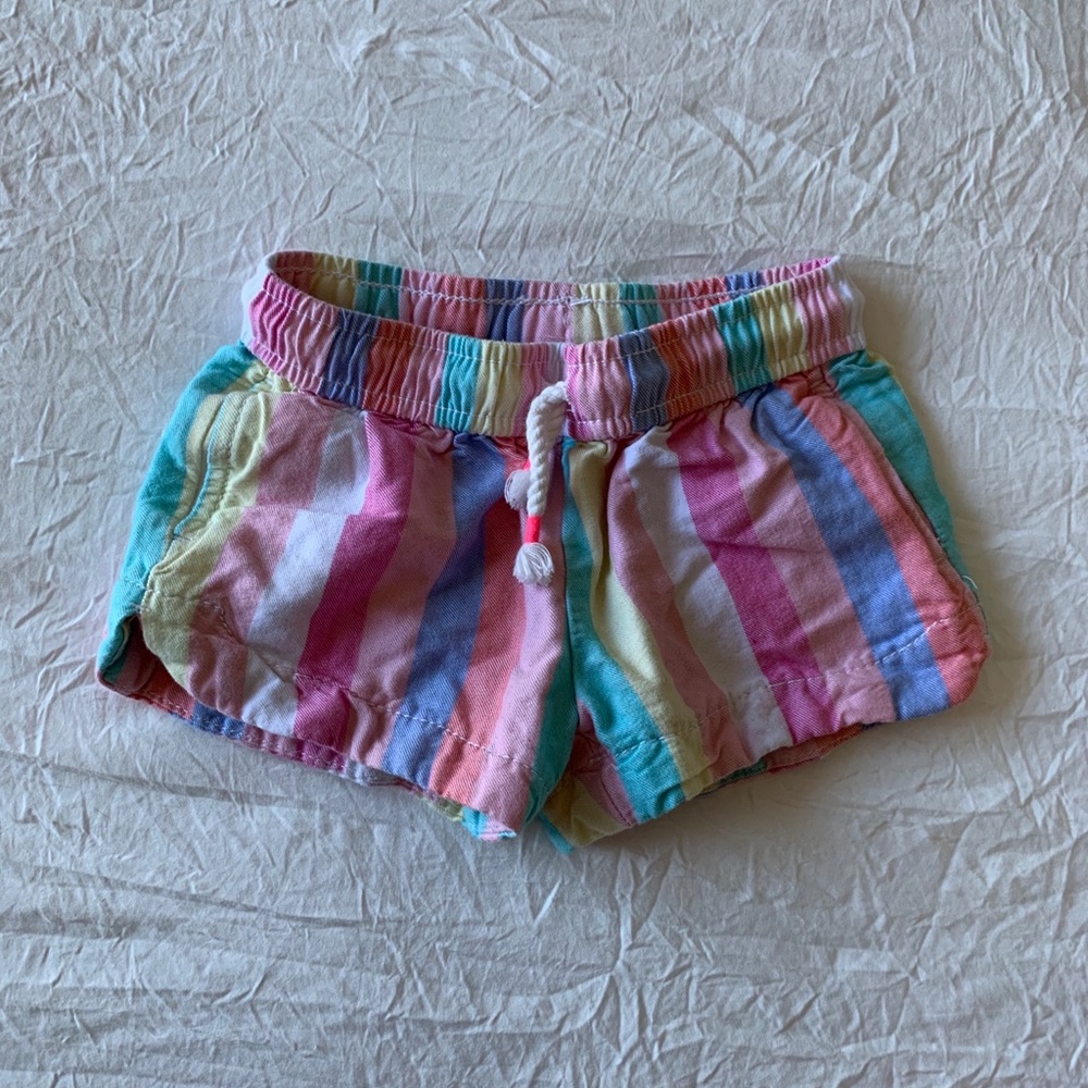 Girls multicolor striped shorts